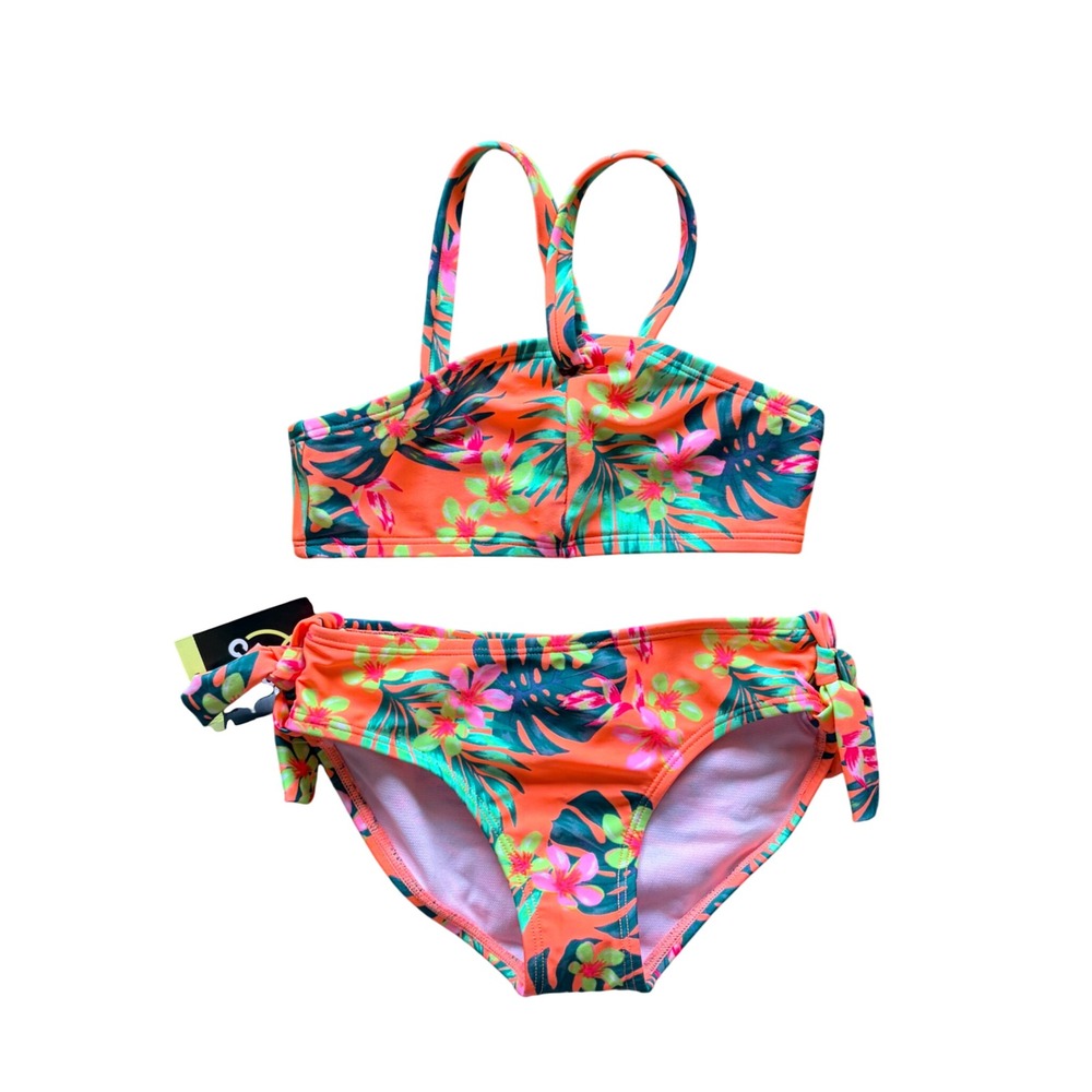 Art Class Vibrant Tropical Hawaiian Floral Bikini 2pc Bathing Swim Suit 8 NWT